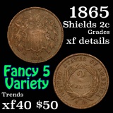 1865 Two Cent Piece 2c Grades xf details
