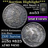 ***Auction Highlight*** 1811 Small 8 Capped Bust Half Dollar 50c Graded Select AU by USCG (fc)