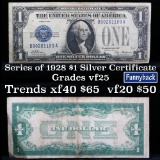 1928 $1 Blue Seal Silver Certificate Sigs Tate/Mellon Grades vf+