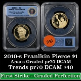 ANACS 2010-s FRANKLIN PIERCE Presidential Proof Dollar $1 Graded pr70 dcam by ANACS