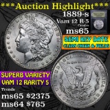 ***Auction Highlight*** 1889-s/s VAM 12 R-5 Morgan Dollar $1 Graded GEM Unc by USCG (fc)