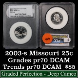 2003-s Missouri Washington Quarter 25c Graded pr70 dcam by PCC