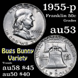 1955-p Bugs Bunny Franklin Half Dollar 50c Grades Select AU