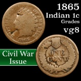 1865 Indian Cent 1c Grades vg, very good