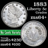 1883 n/c Liberty Nickel 5c Grades Choice+ Unc