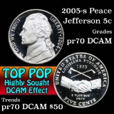 2004-s Peace Jefferson Nickel 5c Grades GEM++ Proof Deep Cameo