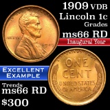 1909 vdb Lincoln Cent 1c Grades GEM+ Unc RD