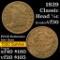 1829 Classic Head half cent 1/2c Grades vf++