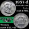 1957-d Franklin Half Dollar 50c Grades Choice Unc FBL