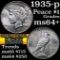 1935-p Peace Dollar $1 Grades Choice+ Unc (fc)