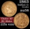 1863 Indian Cent 1c Grades Choice AU/BU Slider