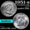 1951-s Franklin Half Dollar 50c Grades Choice Unc FBL