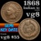 1868 Indian Cent 1c Grades vg, very good