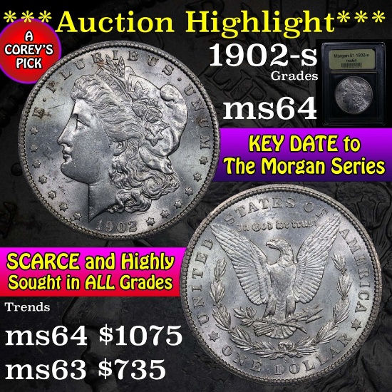***Auction Highlight*** 1902-s Morgan Dollar $1 Graded Choice Unc by USCG (fc)