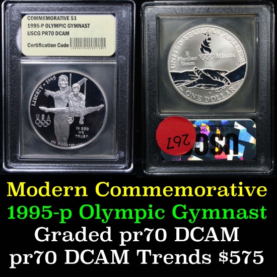 1995-p Paralympics (Blind Runner) Proof Commem Silver Dollar Graded PR70 DCAM