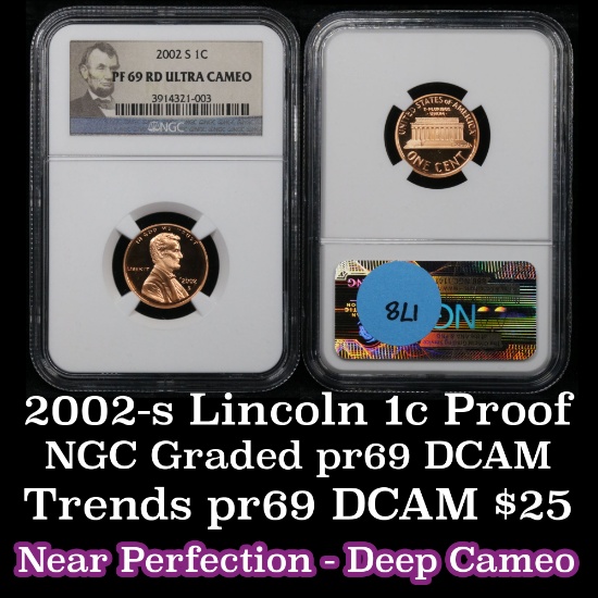 NGC 2002-s Proof Lincoln Cent 1c Graded PR69 RD DCAM By NGC
