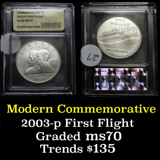 2003-p First Flight Commemorative 50c Graded ms70