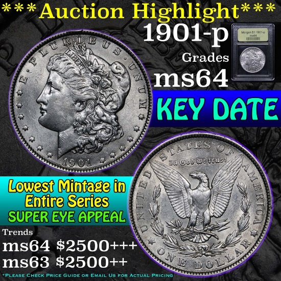 ***Auction Highlight*** 1901-p Morgan Dollar $1 Graded Choice Unc By USCG (fc)