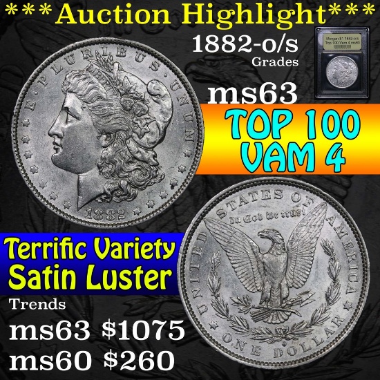 ***Auction Highlight*** 1882-o/s Top 100 Vam 4 Morgan Dollar $1 Graded Select Unc by USCG (fc)