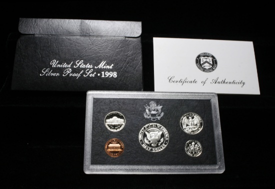 1998 United States Mint Premier Silver Proof Set in Display case