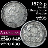 1872-p Seated Liberty Half Dime 1/2 10c Grades vf++