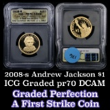 2008-s Andrew Jackson Proof Presidential Dollar $1 Graded pr70 DCAM by ICG