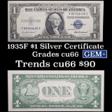 1935F $1 Blue Seal Silver Certificate Grades Gem+ CU