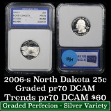 2006-s Silver Proof North Dakota Washington Quarter 25c Graded GEM++ Proof Deep Cameo By IGS