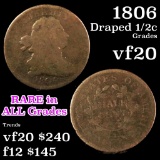 1806 Draped Bust Half Cent 1/2c Grades vf, very fine