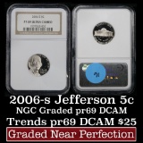 NGC 2006-s Proof Jefferson Nickel 5c Graded pr69 DCAM By NGC