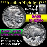 ***Auction Highlight*** 1917-p Buffalo Nickel 5c Graded GEM+ Unc by USCG (fc)