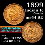 1899 Indian Cent 1c Grades Choice Unc RD