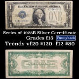 1928B $1 Blue Seal Silver Certificate Sigs Woods/Mills Grades f+