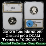 2002-s Proof Louisiana Washington Quarter 25c Graded GEM++ Proof Deep Cameo By PCI