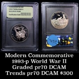 1993-p Proof WWII Commemorative Half Dollar 50c Graded PR70 DCAM