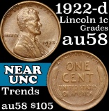 1922-d Lincoln Cent 1c Grades Choice AU/BU Slider