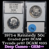 1971-s Proof Kennedy Half Dollar 50c Graded GEM++ Proof Deep Cameo By NSCGS