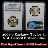 NGC 2009-p Zachary Taylor Presidential Dollar $1 Graded ms60 By NGC