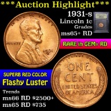 ***Auction Highlight*** 1931-s Lincoln Cent 1c Graded Gem+ Unc RD by USCG (fc)