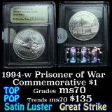 1994-w Prisioner of War Silver Uncirculated Commemorative Dollar Graded ms70
