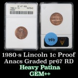 ANACS 1980-s Proof Lincoln Cent 1c Graded PR67 RD By Anacs