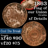 1863 Our Union Civil War Token 1c Grades xf details