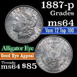 1887-p Vam12 Top 100 Morgan Dollar $1 Grades Choice Unc