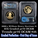 2009-s William Henry Harrison Proof Presidential Dollar $1 Graded pr70 DCAM by ICG