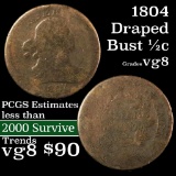 1804 Draped Bust Half Cent 1/2c Grades vg, very good