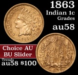 1863 Indian Cent 1c Grades Choice AU/BU Slider