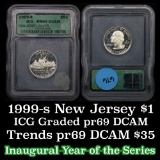 1999-s Silver Proof New Jersey Washington Quarter 25c Graded pr69 DCAM by ICG