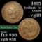 1875 Indian Cent 1c Grades vg+