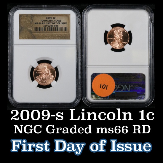 NGC 2009-p Formative Years Lincoln Cent 1c Graded Gem+ RD By NGC