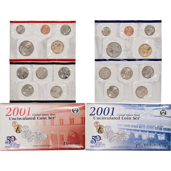 2001 20 piece United States Mint Set with Sacagawea Dollar in original Government packaging